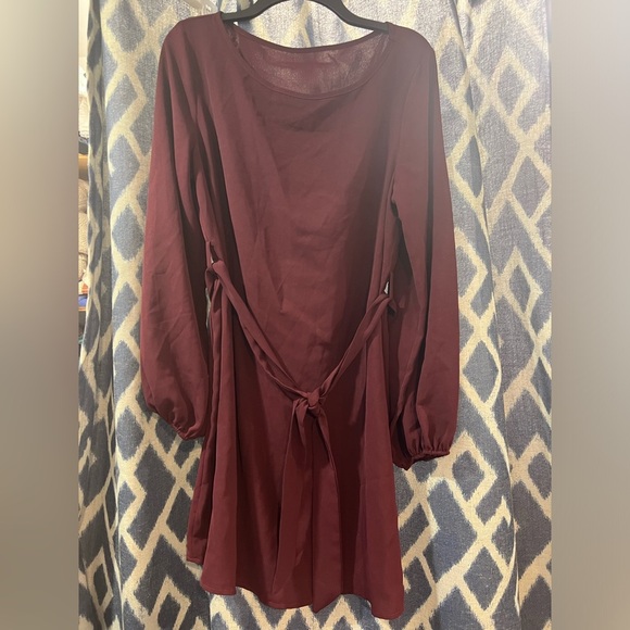 SHEIN Dresses & Skirts - Maroon Belted Dress Size L